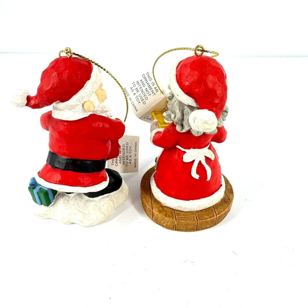 Marathon Gas 2003‎ Holiday Collector Series Santa Mrs Claus Ornaments Set of 2